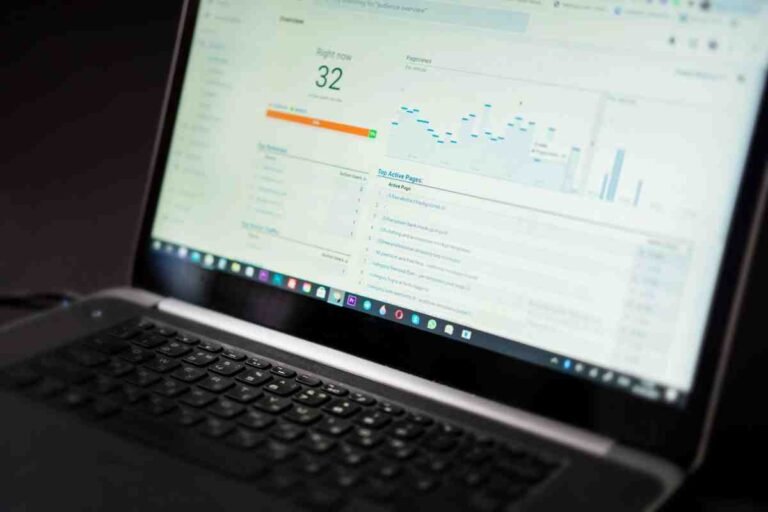 Laptop screen showing website analytics dashboard – Competitor SEO Analysis Guide